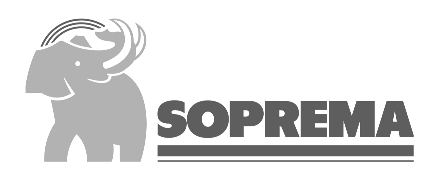 Logo de la marque Soprema en échelle de gris